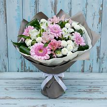Букет цветов из:  Герберы, Альстромерии и Хризантемы в Салым