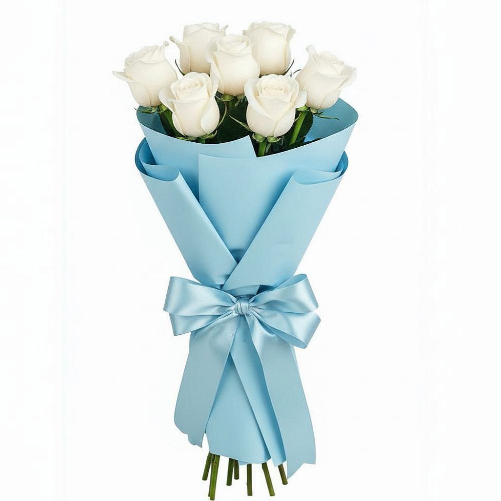 Букет 7 белых роз Проуд в Салым