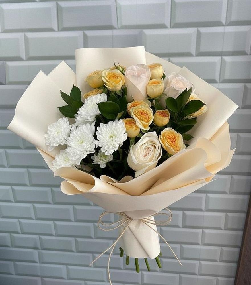 Букет цветов из: Розы и Хризантемы в Салым