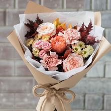 Букет цветов из:  Гвоздики, Хризантемы и Розы в Салым