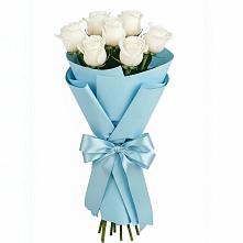 Букет 7 белых роз Проуд в Салым