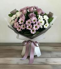 Букет цветов из:  Хризантемы и Розы в Салым