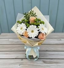 Букет цветов из:  Герберы, Розы и Хризантемы #REPLACE_PRED# Салым