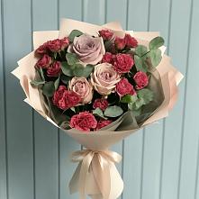 Букет цветов из:  Гвоздики и Розы в Салым